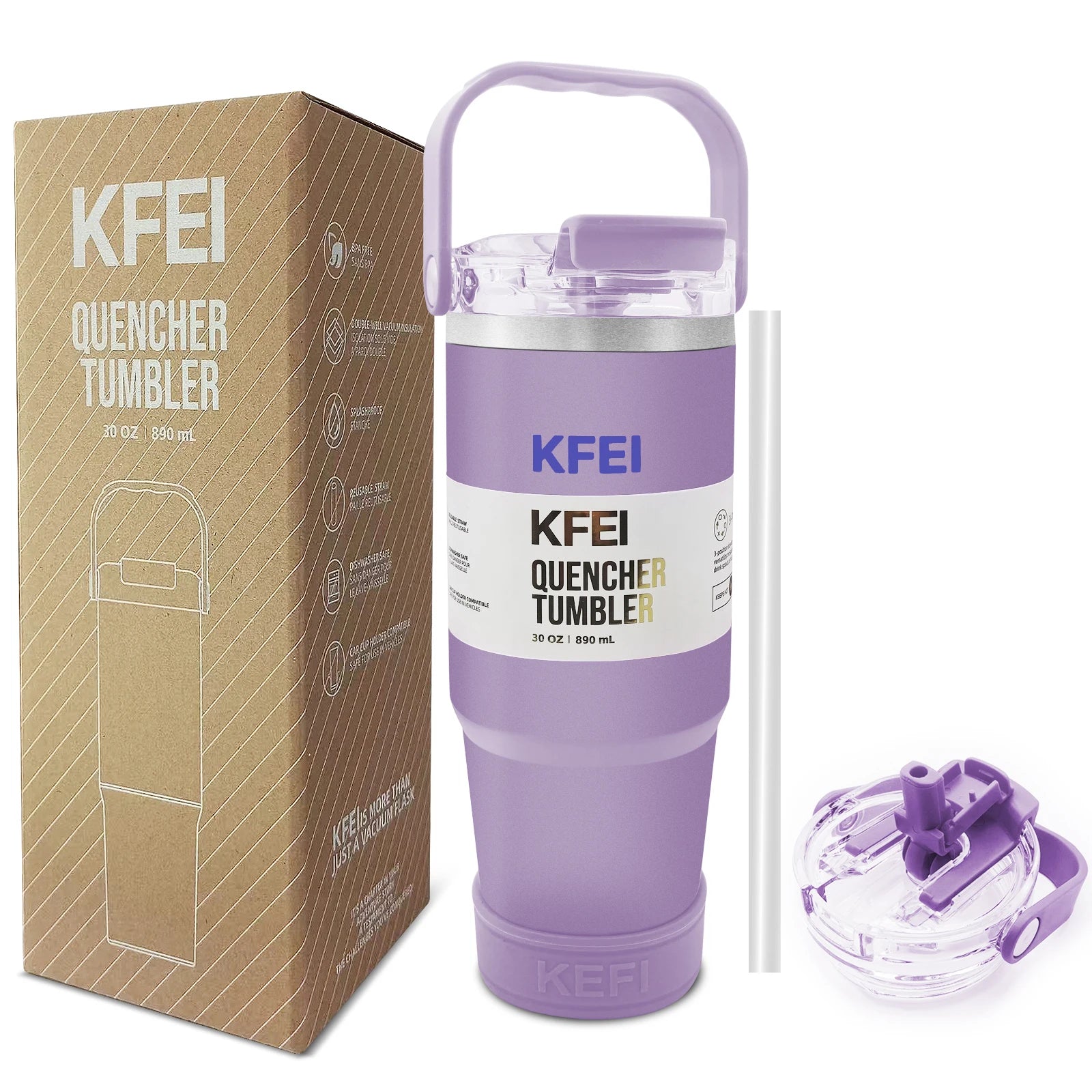 1PCS 30oz Solid Color Double Wall Stainless Tumbler, with Lid And Straw, Keep Warm 12h And Ice 24h, Insulated, Outdoor Stainless by S And B Enterprise