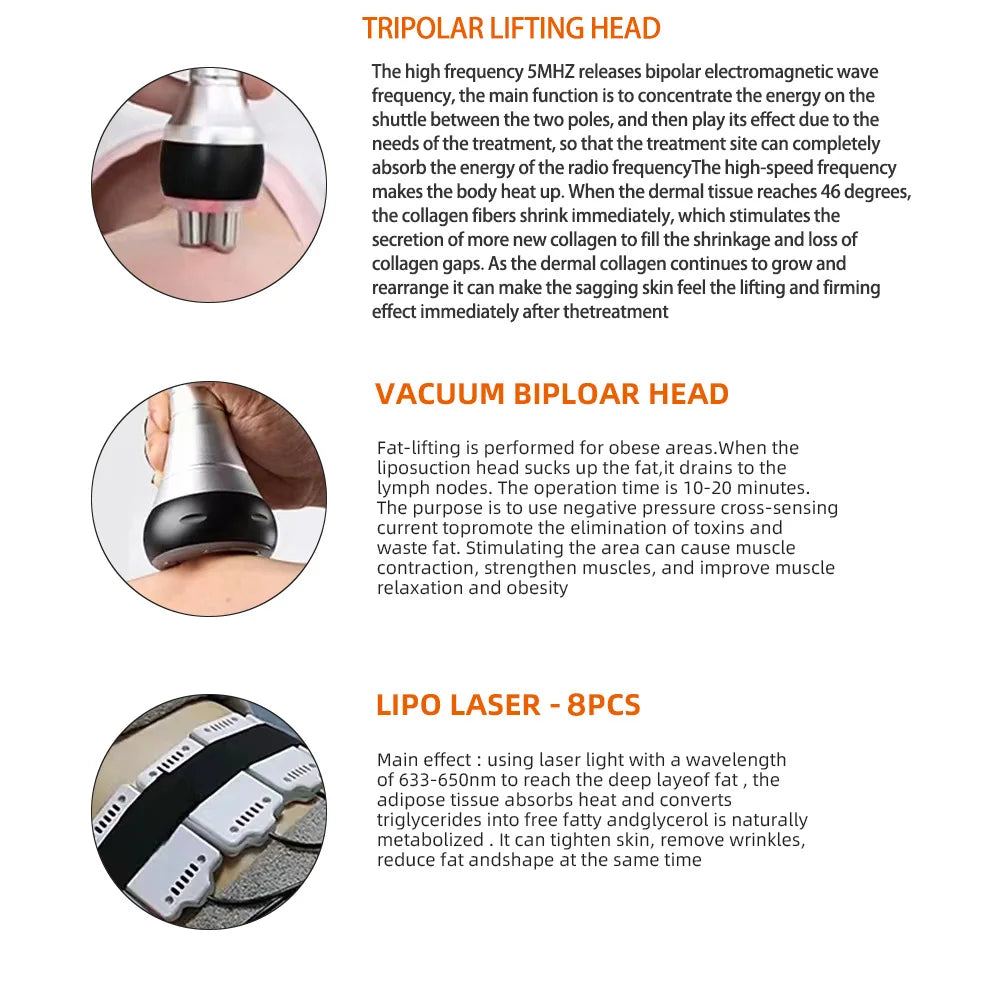 MISSHEART 6 In 1 40K Ultrasonic Cavitation Machine Body Slimming