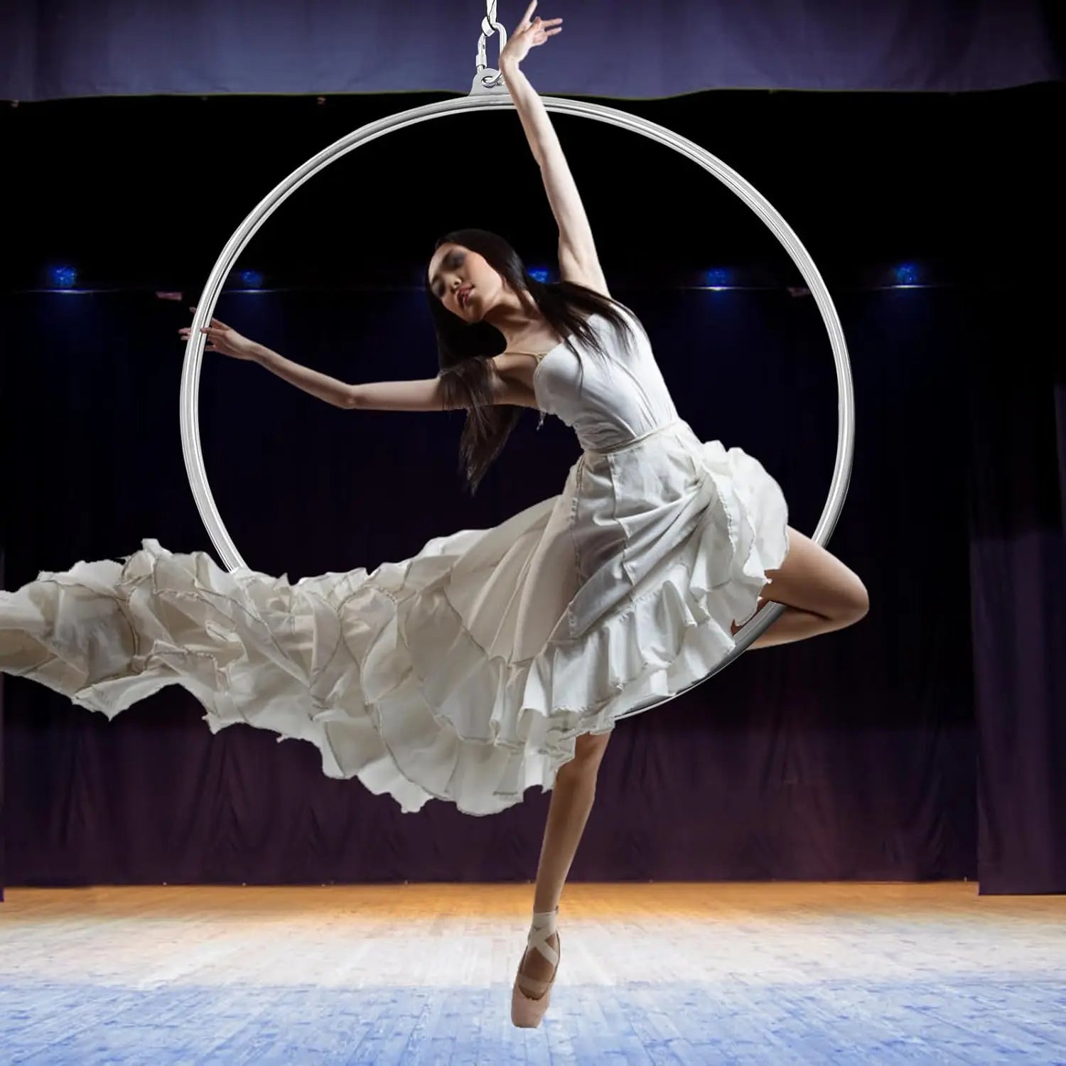 Complete Aerial Hoop Kit - 85cm Professional Lyra Hoop Set - Single Point Hoops - Circus Aerial Ring Kit - Maximum Load: 115 kg/253 lb by S And B Enterprise