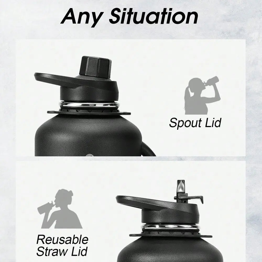 Insulated Stainless Steel Water Bottle With Handle And Strap by S And B Enterprise