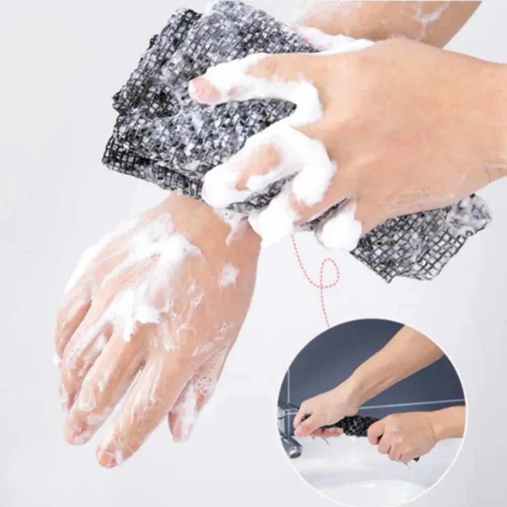Japanese Rubbing Washcloth Bath Nylon Towel Brush for Back Towels Exfoliating Scrub Shower Sponge Body Bathroom Accessories by S And B Enterprise
