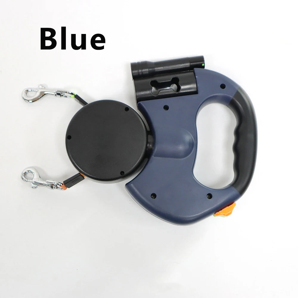NONECN Auto Retractable Double-Ended Dog Leash With LED Flashlight