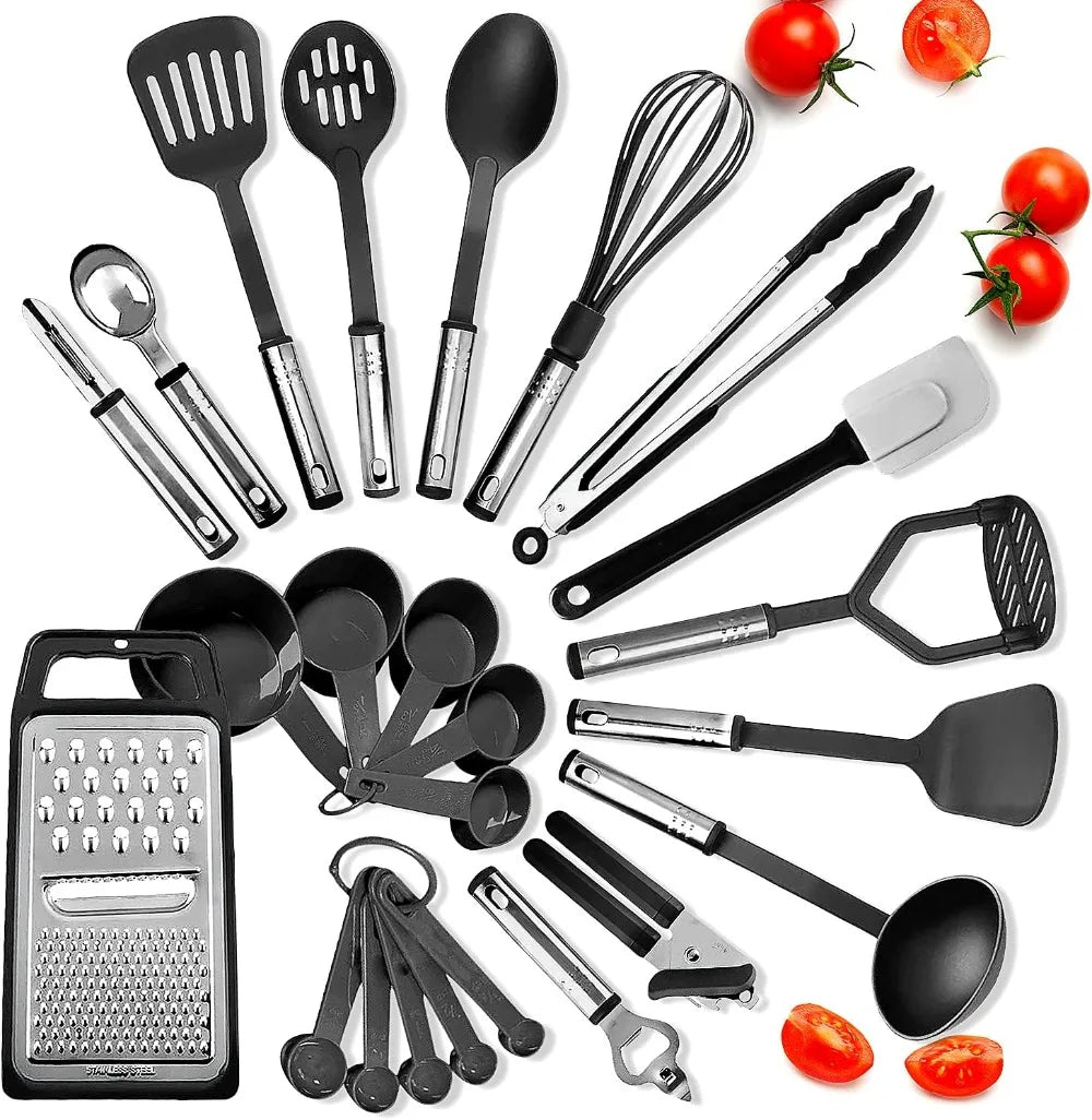 39-Piece Nonstick Baking Set, Carbon Steel, BPA-Free, Oven Safe to 450°F, Includes Muffin Pan, Cake Pan & Utensils by S And B Enterprise