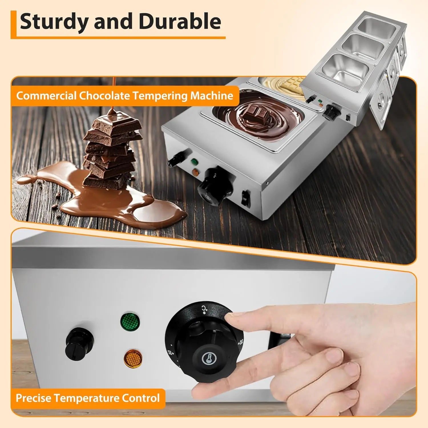 HiMISS 2-Tank Chocolate Melting Machine With Tempering System by S And B Enterprise