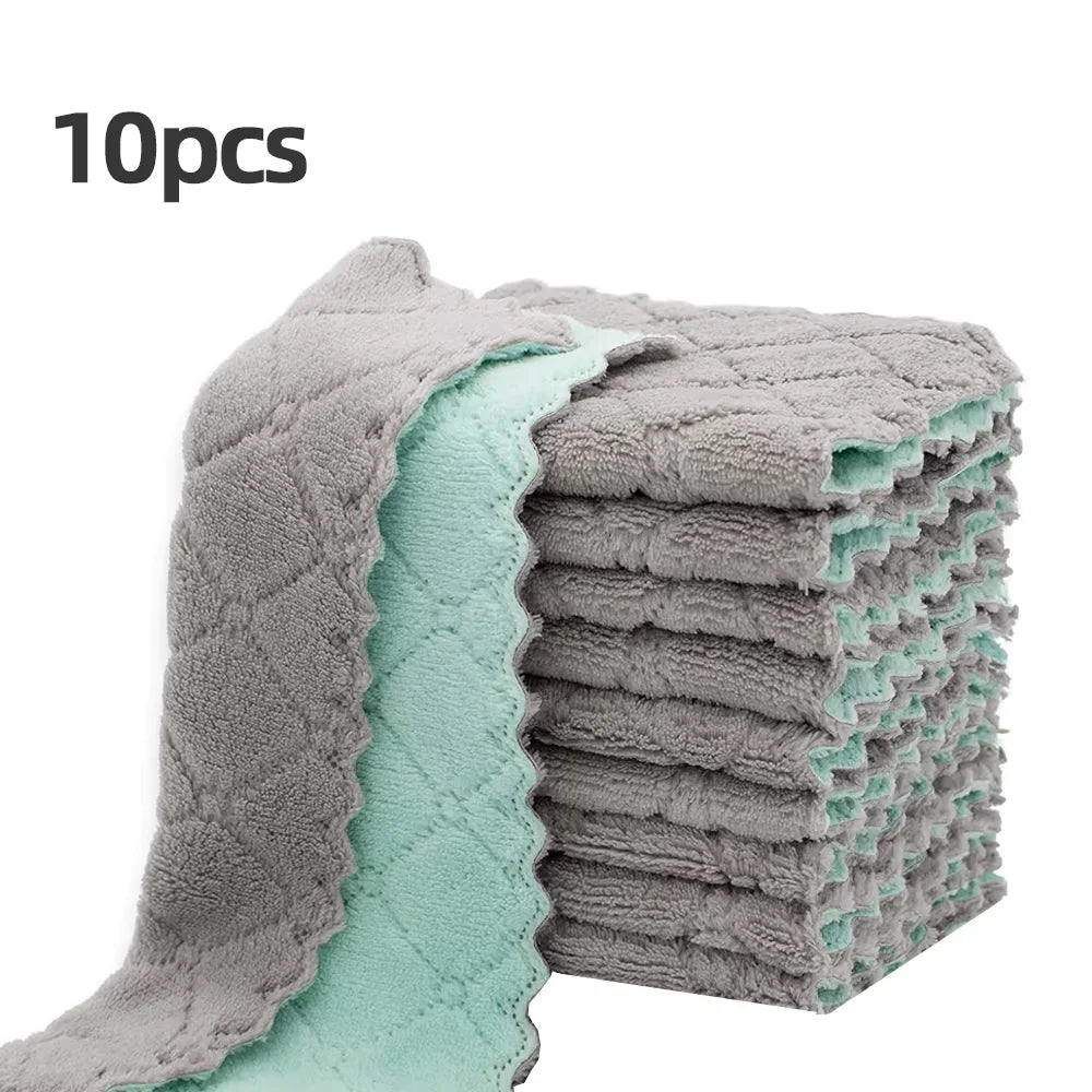 Soft Absorbent Cleaning Rags 10 Pack Reusable Dishcloths Quick Drying by S And B Enterprise