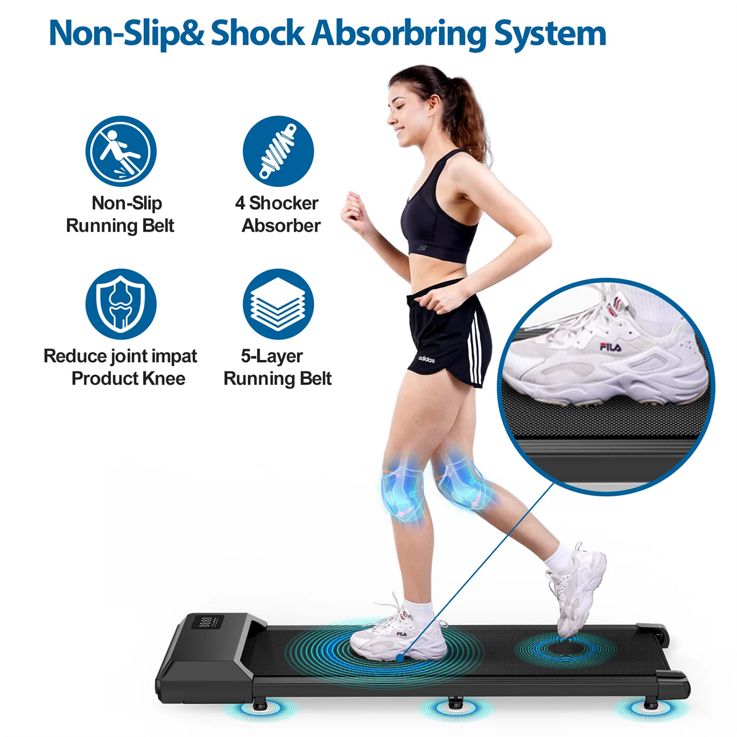 Superun 350lb Home Treadmill 2.5HP 2In1 Walking Running Machine by S And B Enterprise