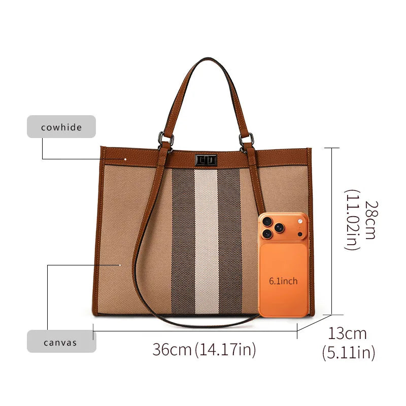 Aidrani Plaid Tote Bag For Women Large Capacity Handbag by S And B Enterprise