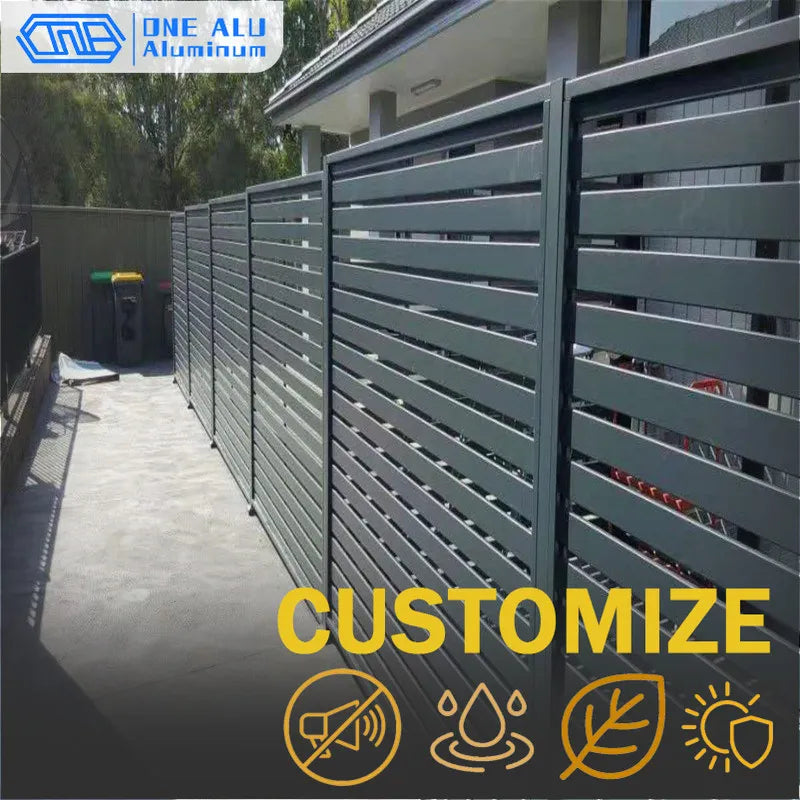 Outdoor Aluminum Louver Fence Panels Modern Privacy Security Fence by S And B Enterprise