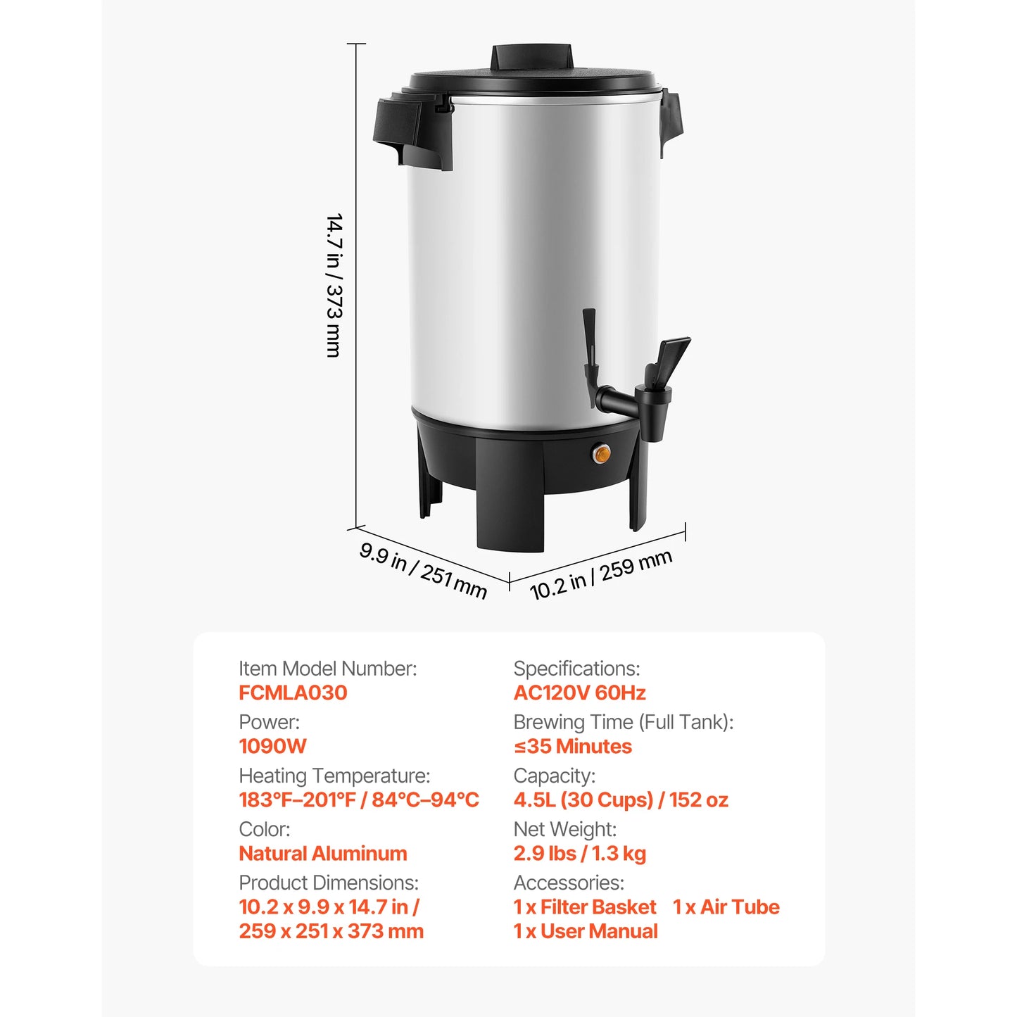 SucceBuy Commercial Coffee Urn Hot Beverage Dispenser with Dripless Faucet Quick-Brewing Coffee Maker for Catering, Party by S And B Enterprise