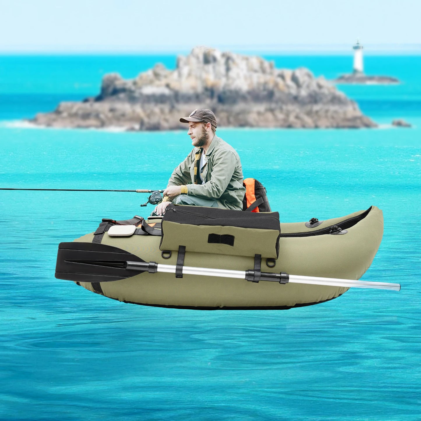 Inflatable Fishing Boat For Outdoor Ocean And Lake Use