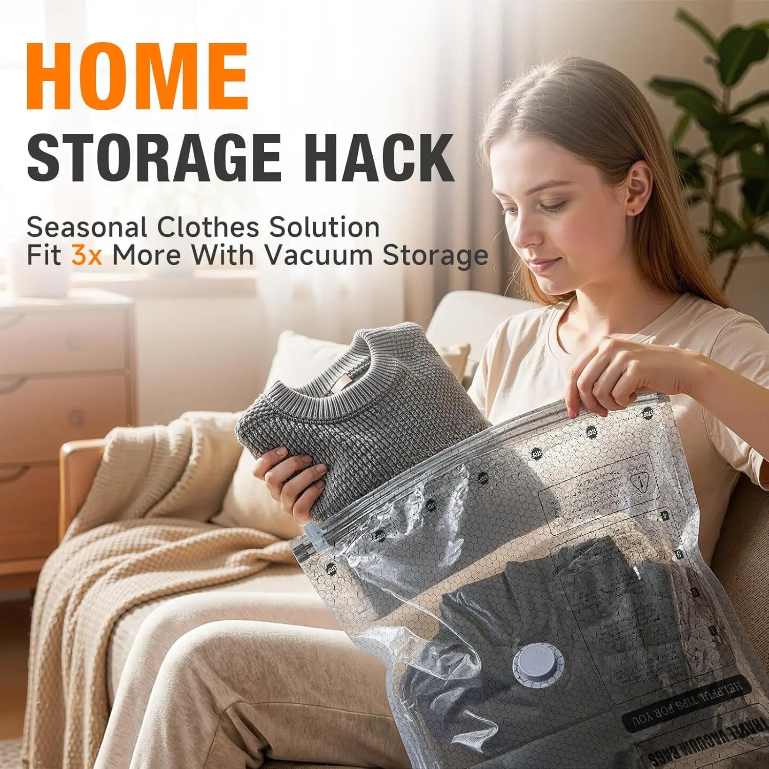 Vacuum Storage Bags with Electric Pump, Space-Saving Compression Pouches, Portable Mini Cordless Vacuum Sealer, Ultra-Compact Lightweight Travel Organizer by S And B Enterprise