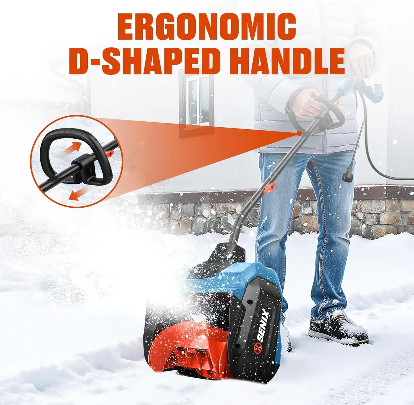Corded Electric Snow Shovel 12 Amp Snow Thrower For Driveways