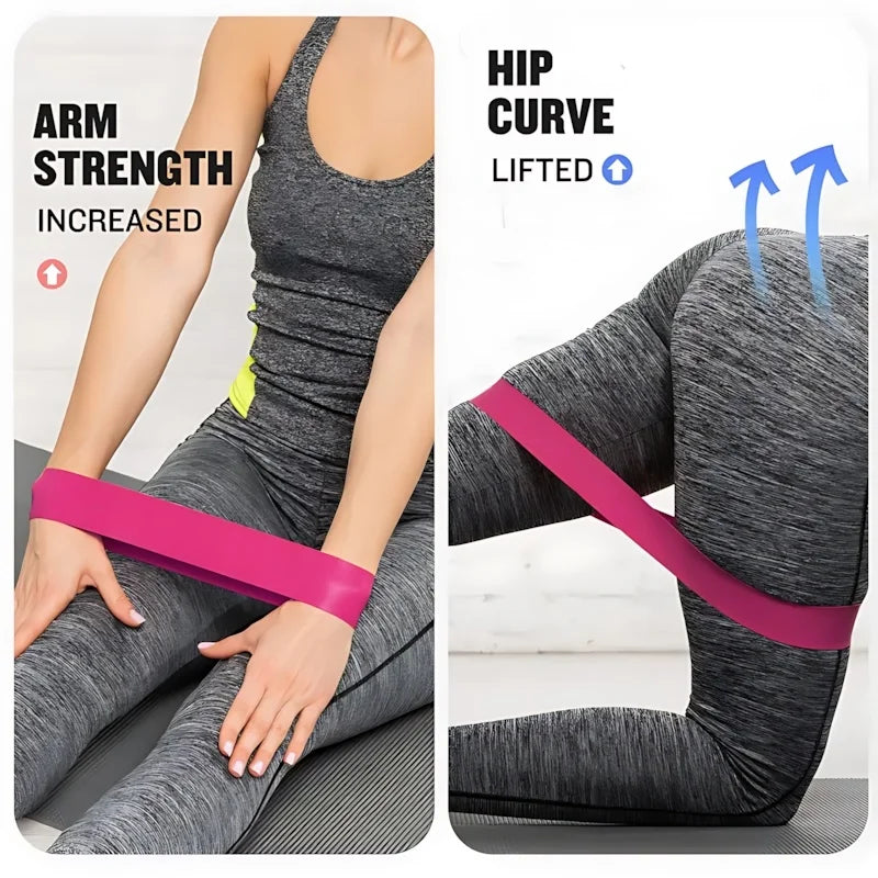 5-piece pink resistance bands set by S And B Enterprise for home gym workouts