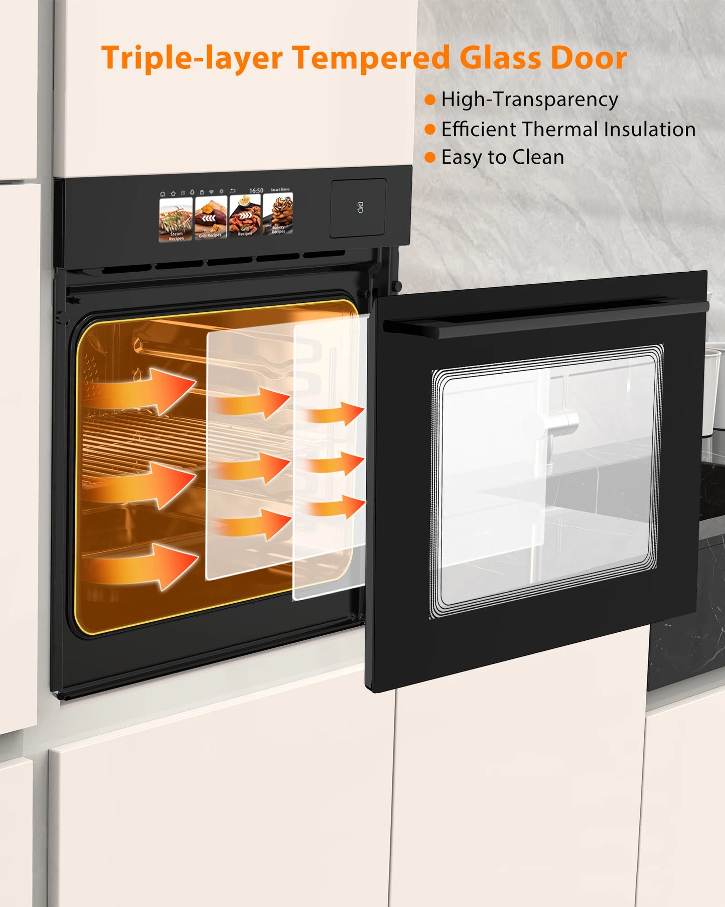 Adoolla Built In Electric Wall Oven With TFT Display And 8 Cooking Modes