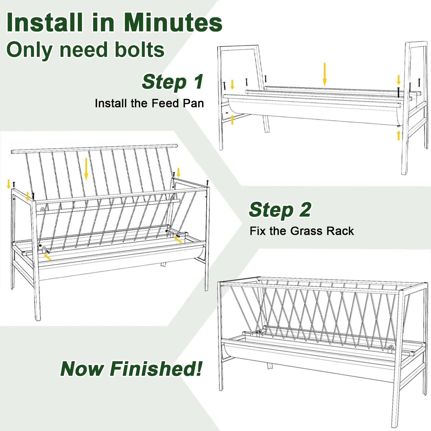 Goat Hay Feeder Heavy Duty Metal Trough For Livestock