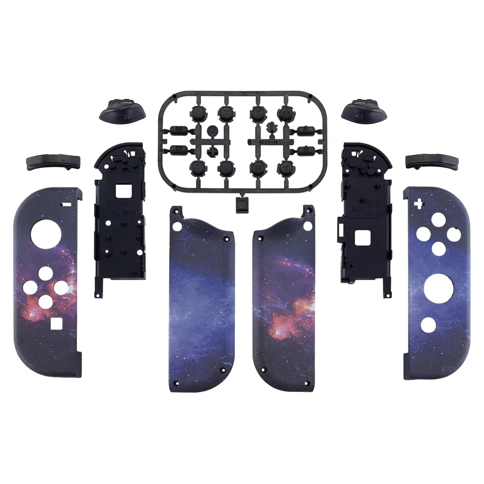 eXtremeRate Custom Patterned Controller Housing Shell Case with Full Set Buttons for NS Switch JoyCon & OLED Joycon - Wood Grain by S And B Enterprise