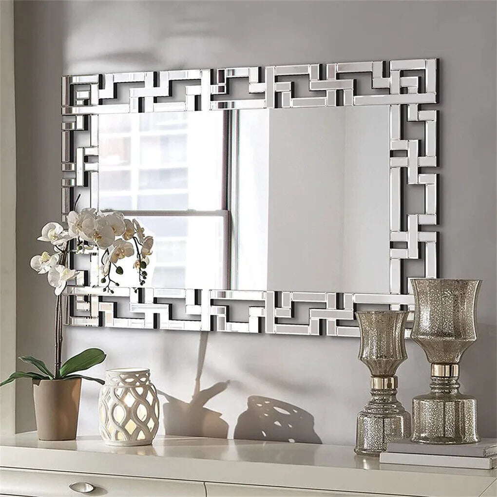 Venetian Art Mirror With Beveled Glass Edge For Living Room by S And B Enterprise