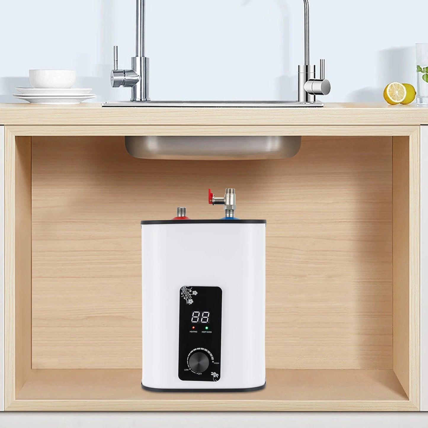 Sweetmile Electric Mini Tank Water Heater Rectangular Instant Hot Water