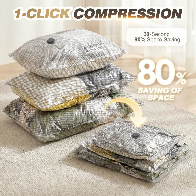 15 Pack Vacuum Bags for Travel with Rechargeable Air Pump, Compression Packing Bags for Luggage, Air Vacuum Bags with Rechargeable Pump, Reusable Space Saver Bags, Airtight Zipper Seal for Clothes Blankets Bedding Quilt, Vacu by S And B Enterprise