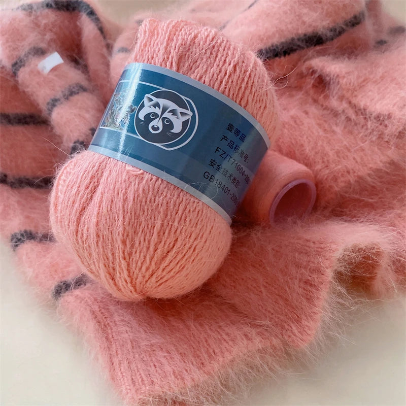 Mink Fur Yarn for Yarns for Knitting and Crochet 2-Ply Lace T Shirt Yarn for Hand Knitting Needlework 1 Skein 340 M 50+20g by S And B Enterprise