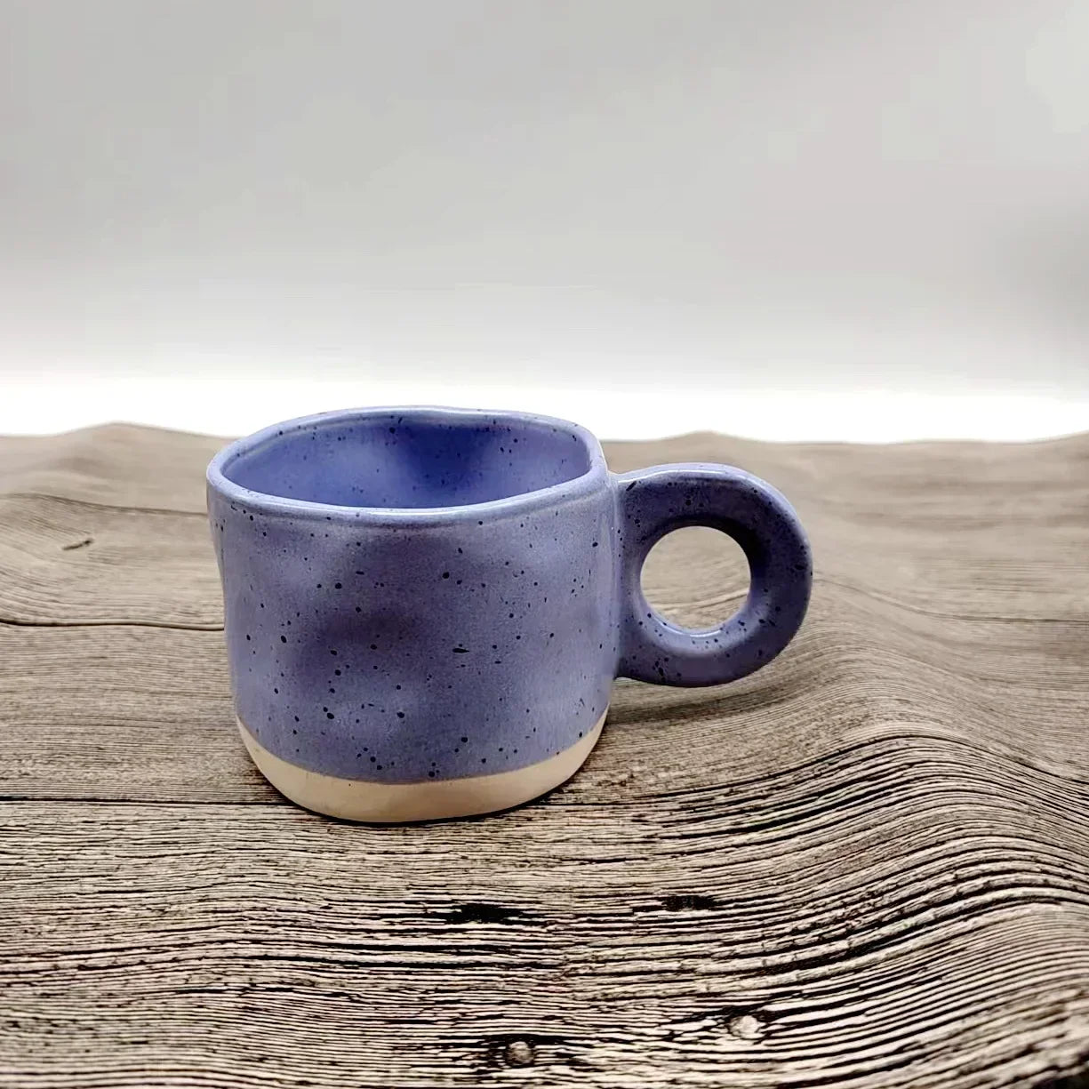 Porcelain Ceramic Mugs Ring Handle Korean Style Irregular Splash Ink