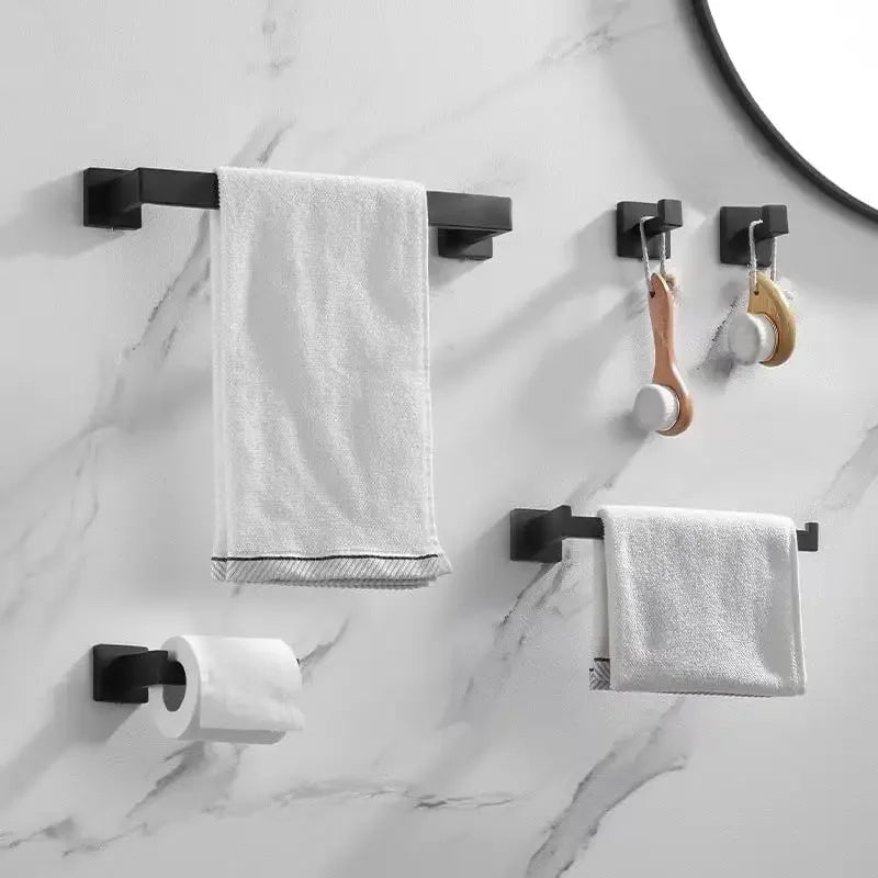 Toilet Paper Holder Towel Bar Set Stainless Steel 5Pcs
