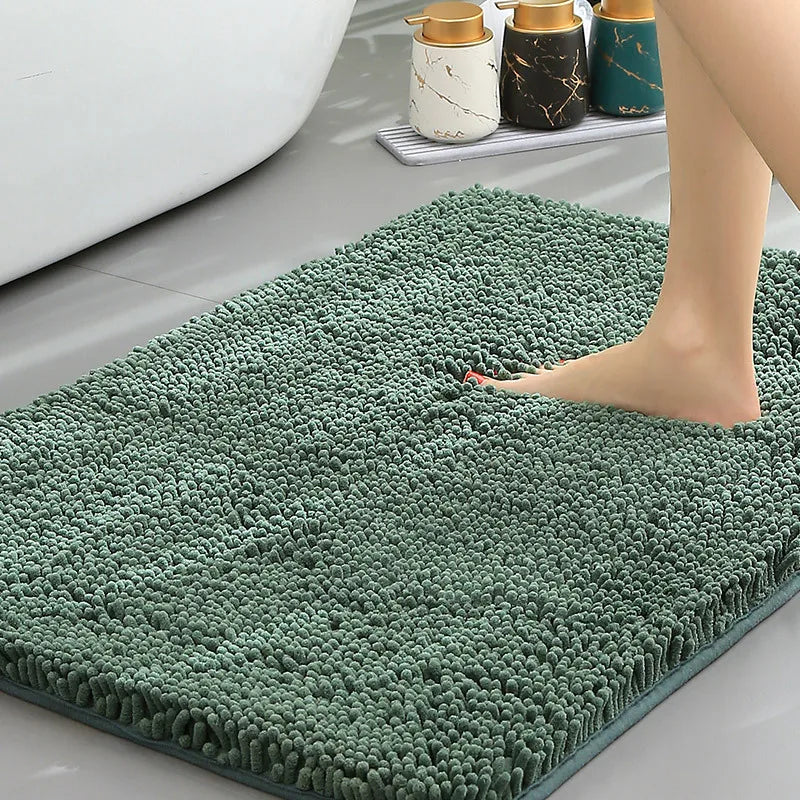 XM-Luvetoria Ultra Soft Chenille Bath Mat Super Absorbent Machine Washable