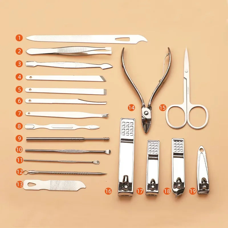 Stainless Steel 19 Piece Grooming Kit With Nail Clippers by S And B Enterprise