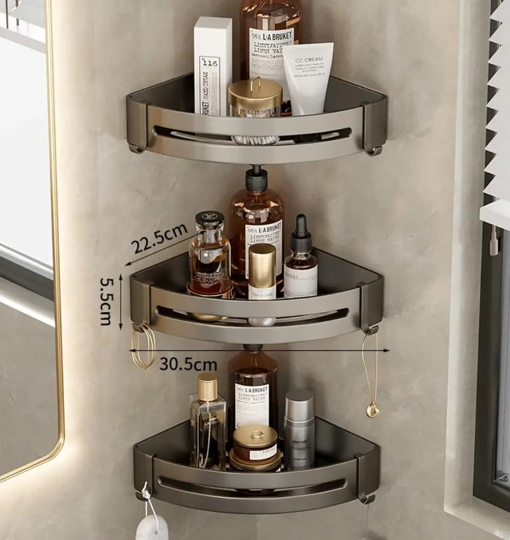 Triangle Adhesive Shower Caddy Set For Corner Showers by S And B Enterprise