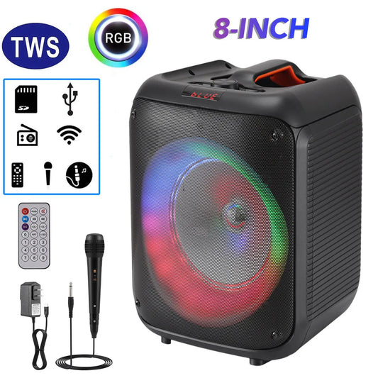 CURUK 6000W Portable Bluetooth Speaker With LED Lights And Mic