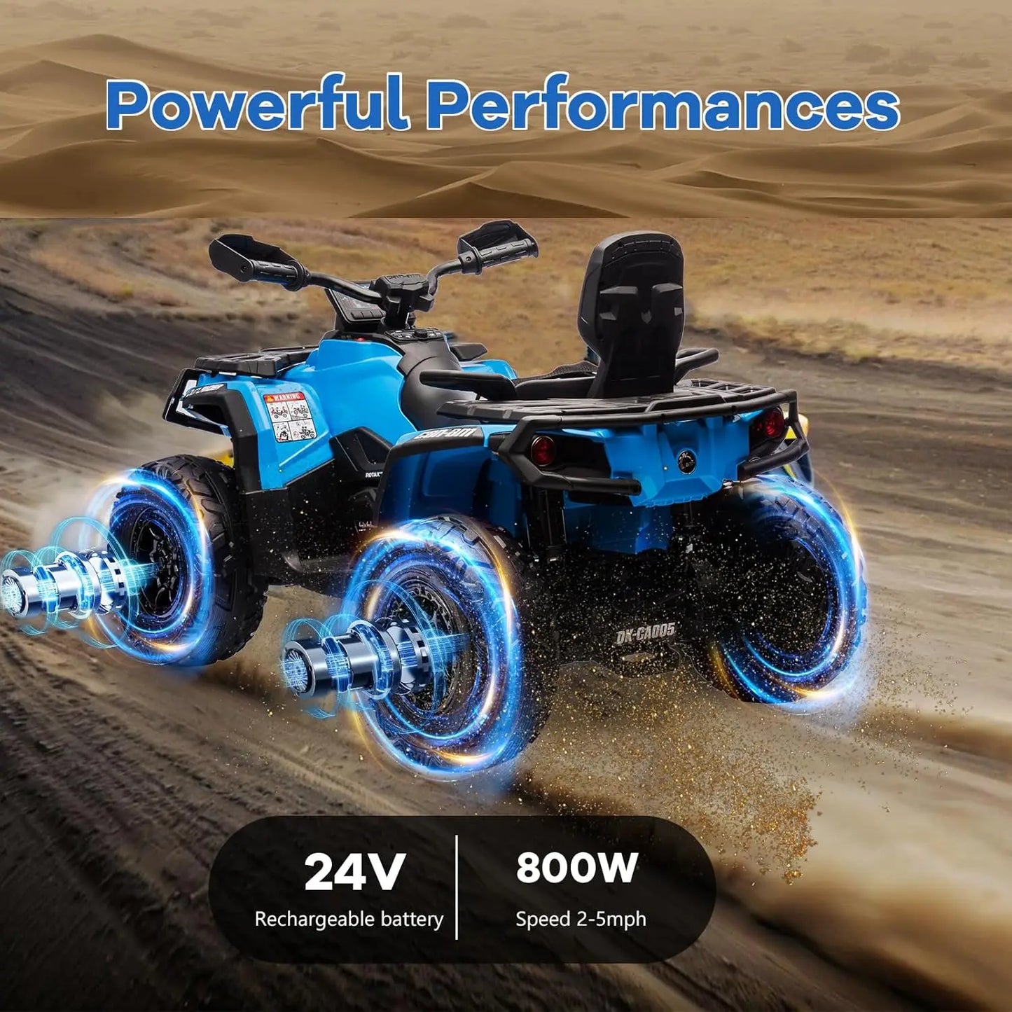Licensed 24V Ride On ATV For Kids With LED Headlights