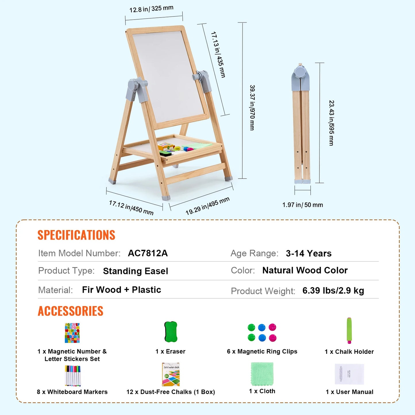SucceBuy Standing Magnetic Drawing Board WordPad Art Easel with Painting Accessories Children Educational Toys for Kids Boy Girl by S And B Enterprise