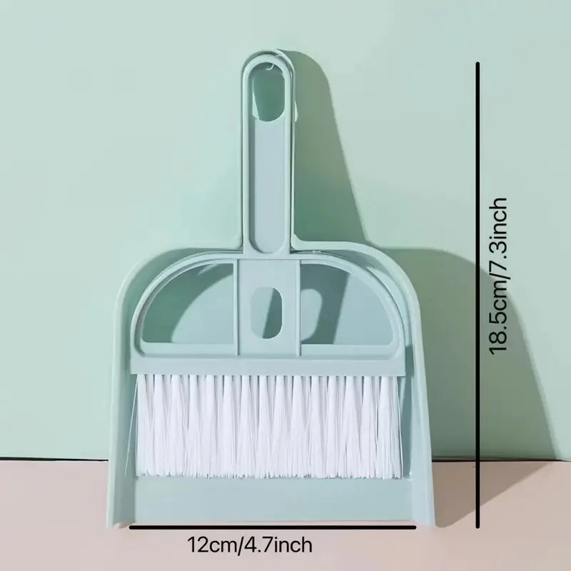 Mini desk broom and dustpan set in blue by S And B Enterprise