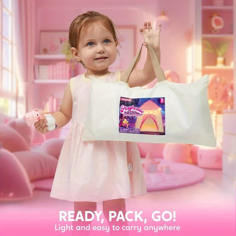 Joyfy Princess Tent With LED Star Lights For Kids Play by S And B Enterprise