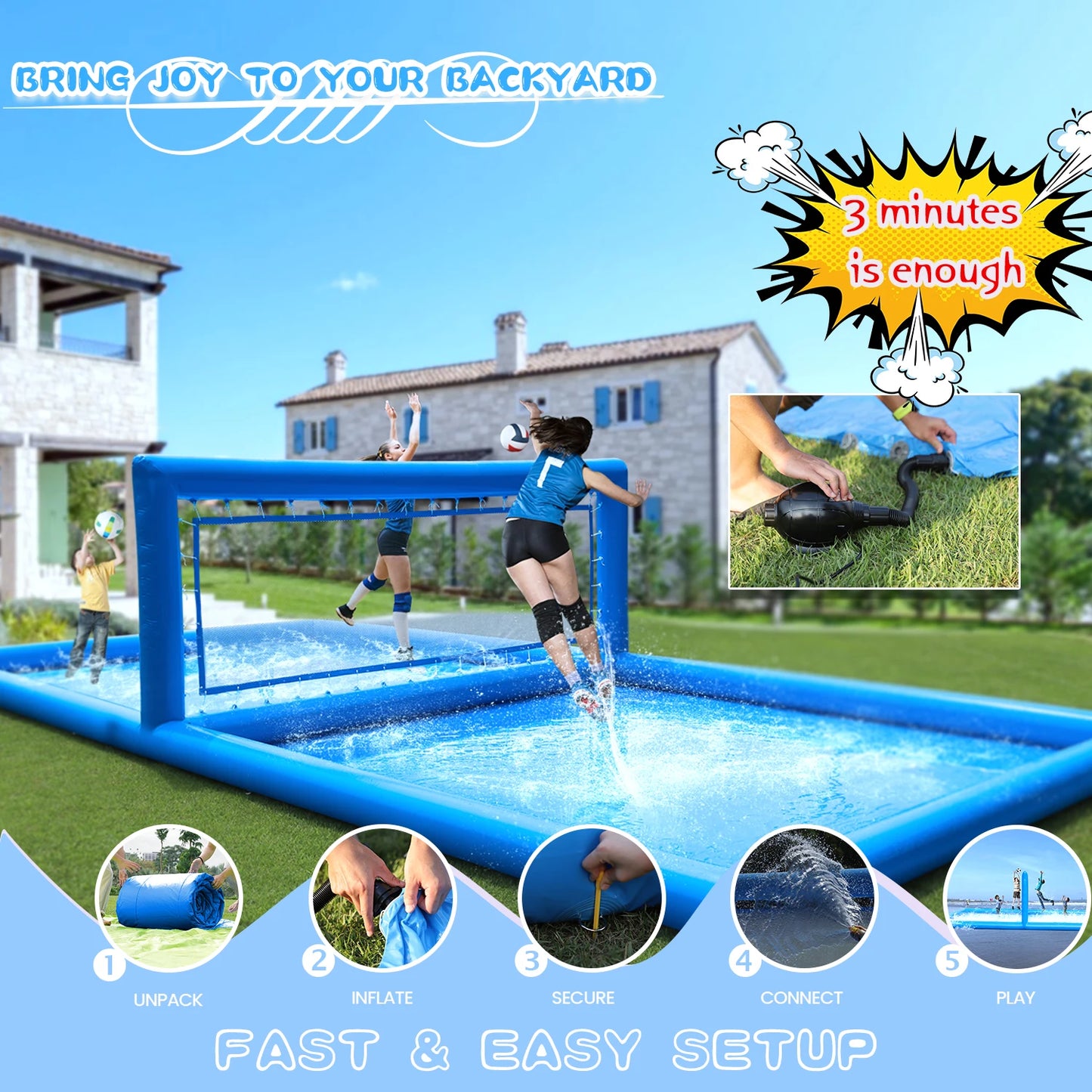 RTS Inflatable Volleyball Court Outdoor Water Volleyball Pool