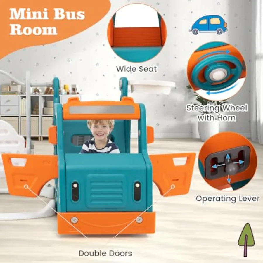 6-In-1 Toddler Slide And Swing Set Play Gym