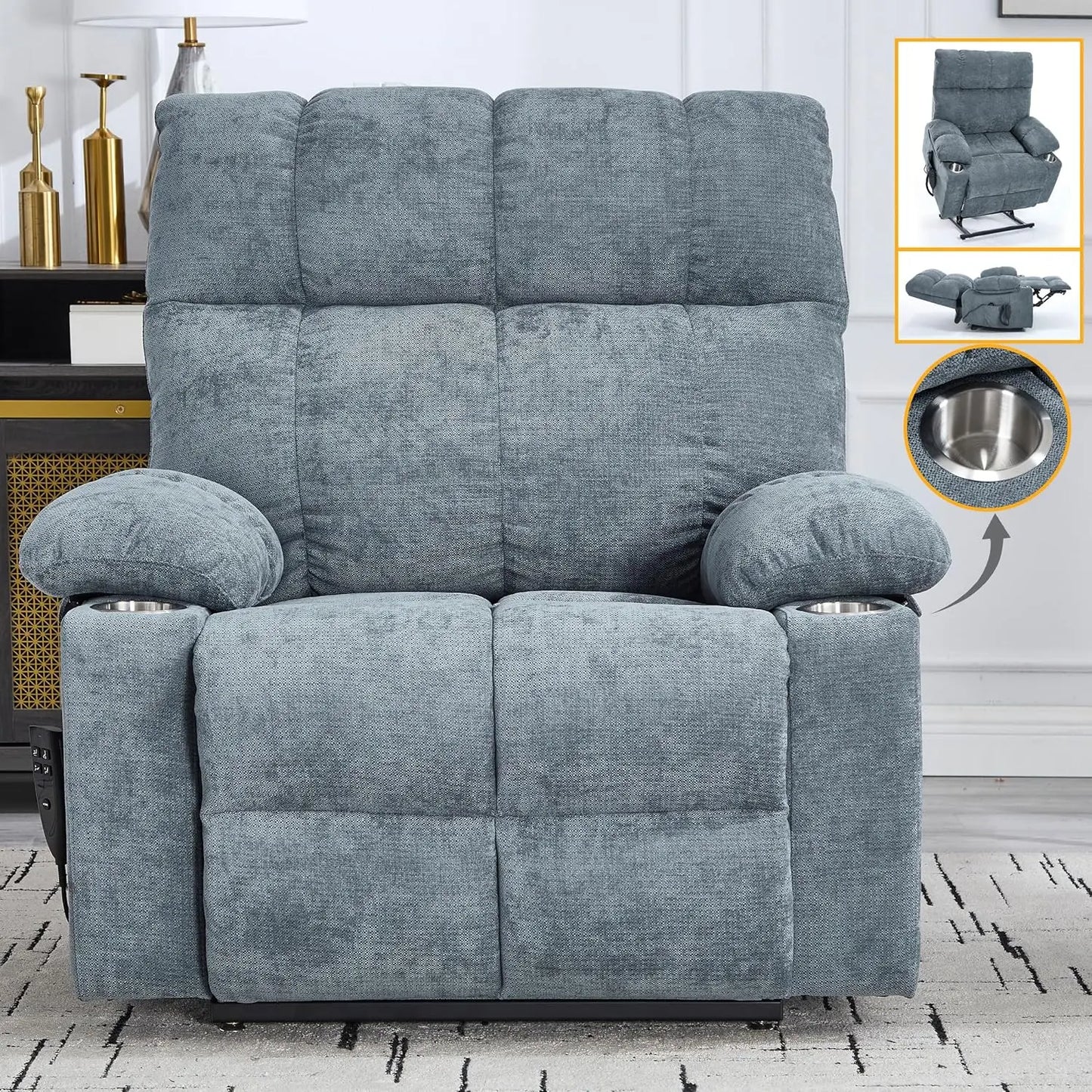 Dual Motor Power Lift Recliner Chair With Massage And Heat by S And B Enterprise