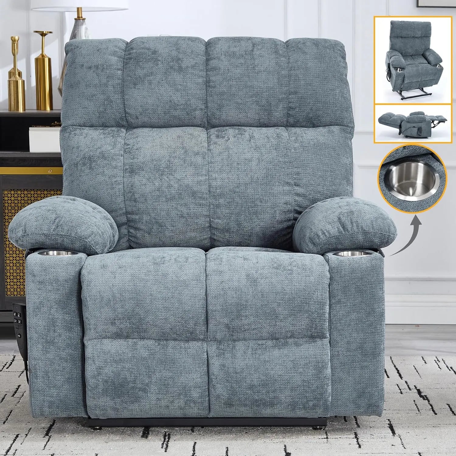 Dual Motor Power Lift Recliner Chair With Massage And Heat by S And B Enterprise