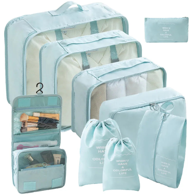 Travel Packing Cube Set 7/8/9 Pcs Polyester Organizer by S And B Enterprise