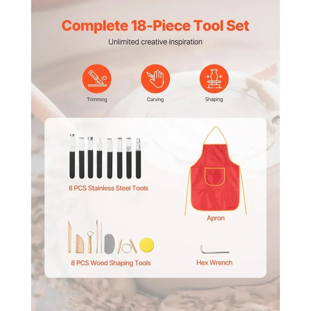 VEVOR 450W Pottery Wheel For Adults With Detachable Basin