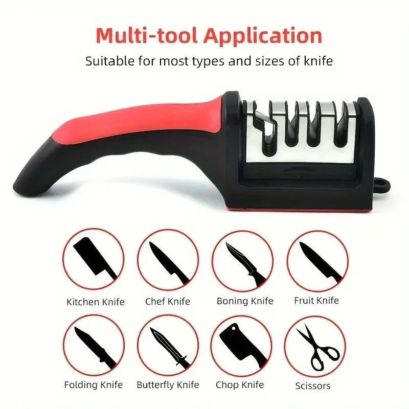 Three Segment Knife Sharpener For Kitchen Knives Stainless Steel by S And B Enterprise