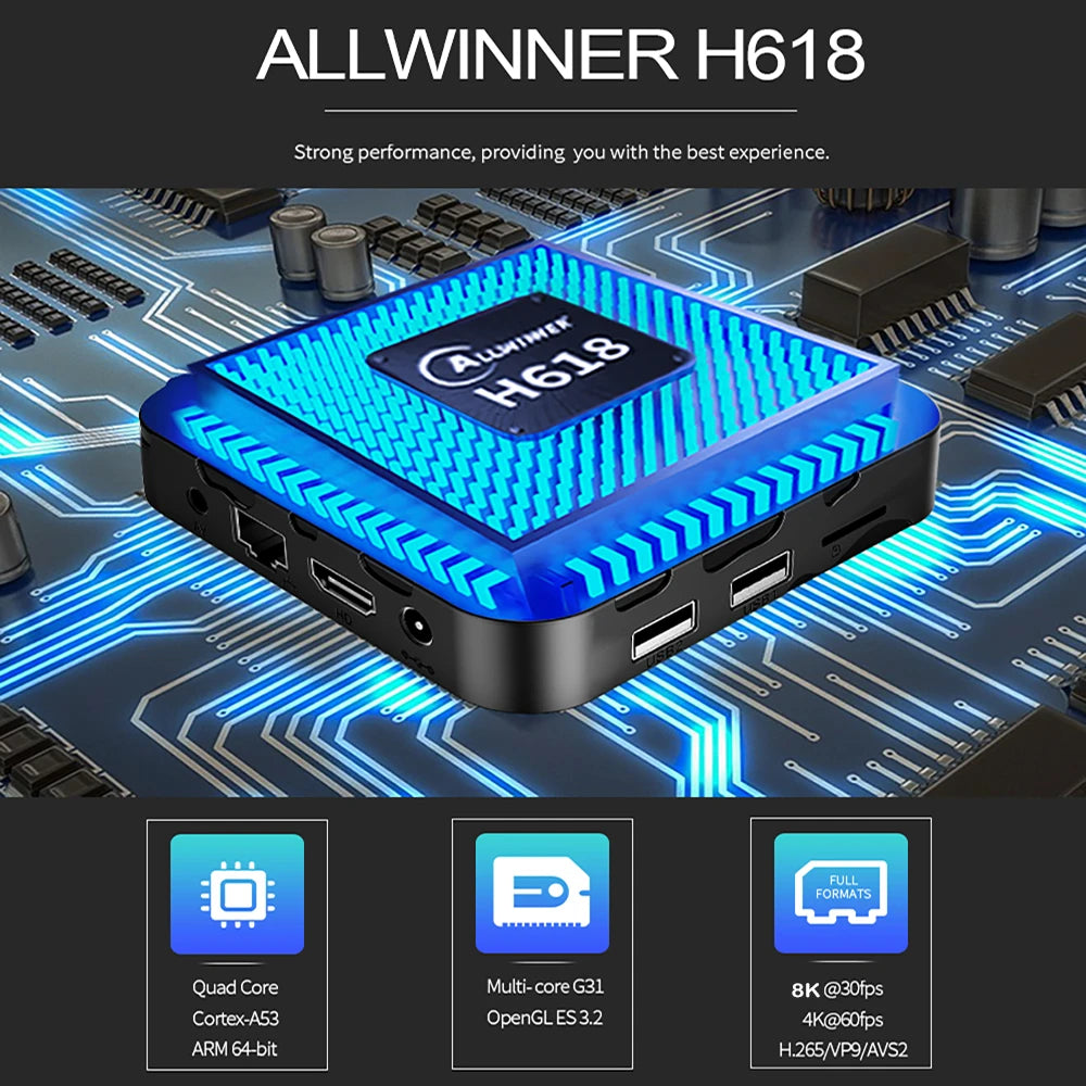 TV Box T95 Max Smart Android 14 H618 Ram 8GB Rom 64GB 128GB Set Top Box Dual Wifi 2.4G&5G 6K HDR10 BT AV1 Media Player Fast Box by S And B Enterprise