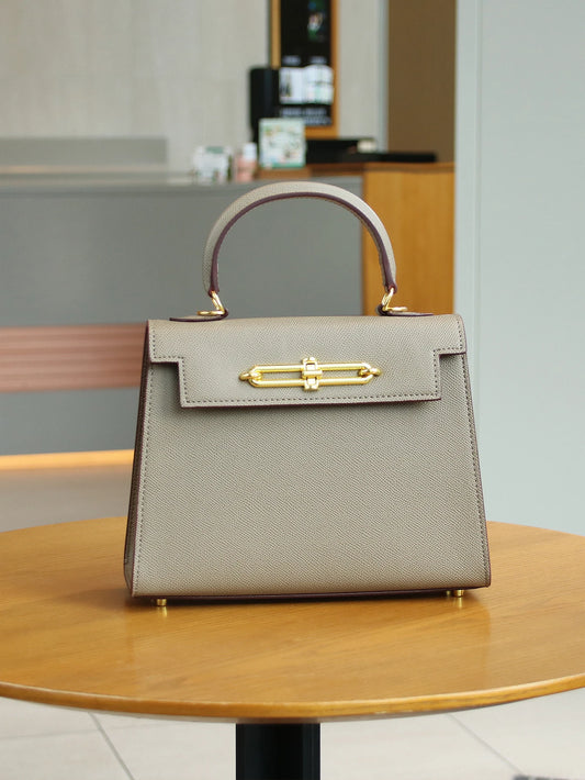 Leather Palm Print Ladies Handbag Portable Fashion Tote