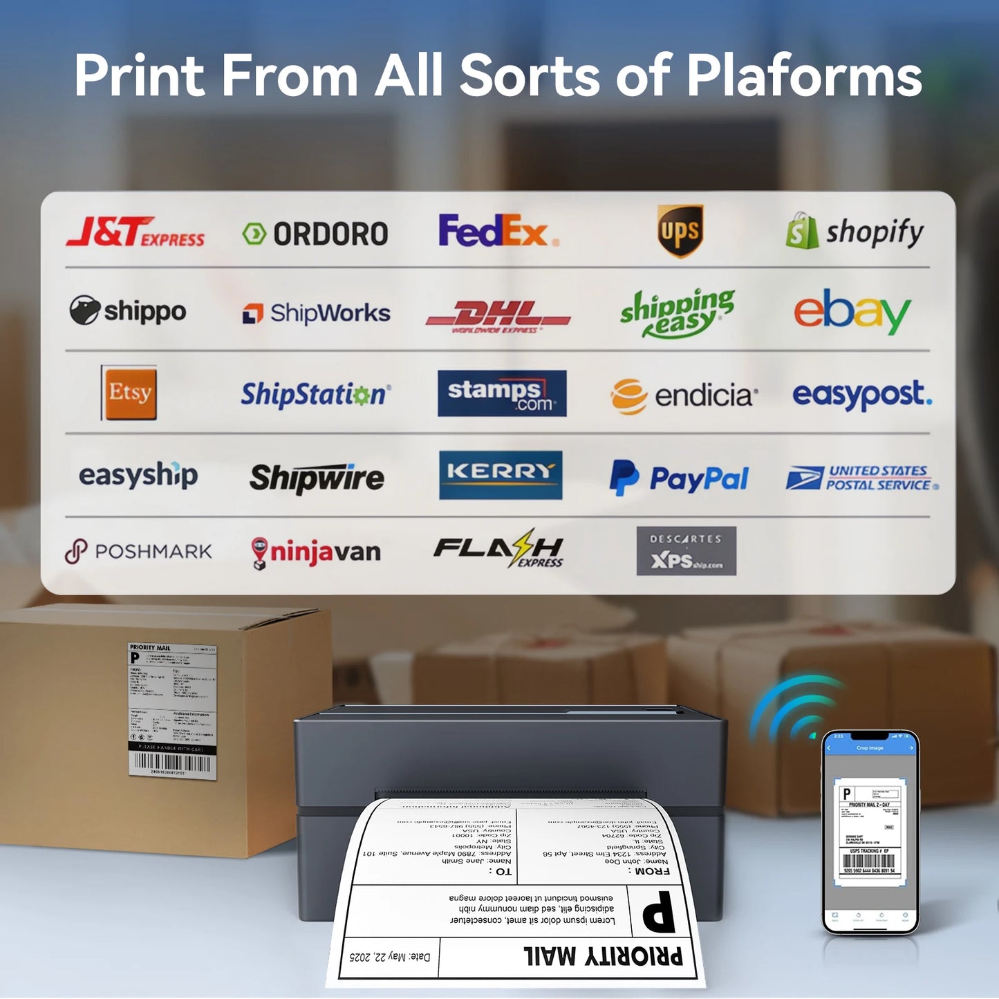TakeYou Thermal Label Printer Portable No Ink USB Bluetooth 203DPI by S And B Enterprise