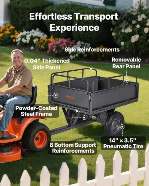 Garden Utility Trailer 500lb Capacity For ATV UTV