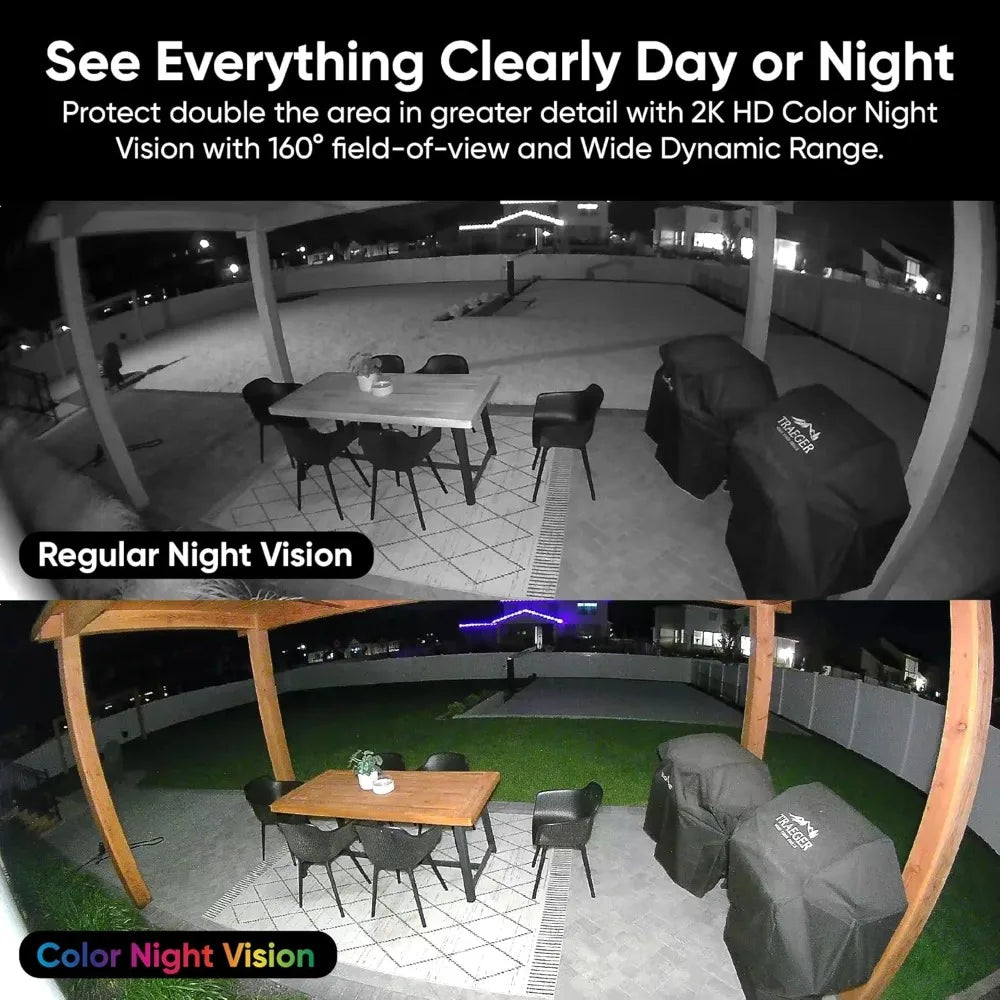 Kankeirr 2K Bulb Camera Security Light With Night Vision Siren