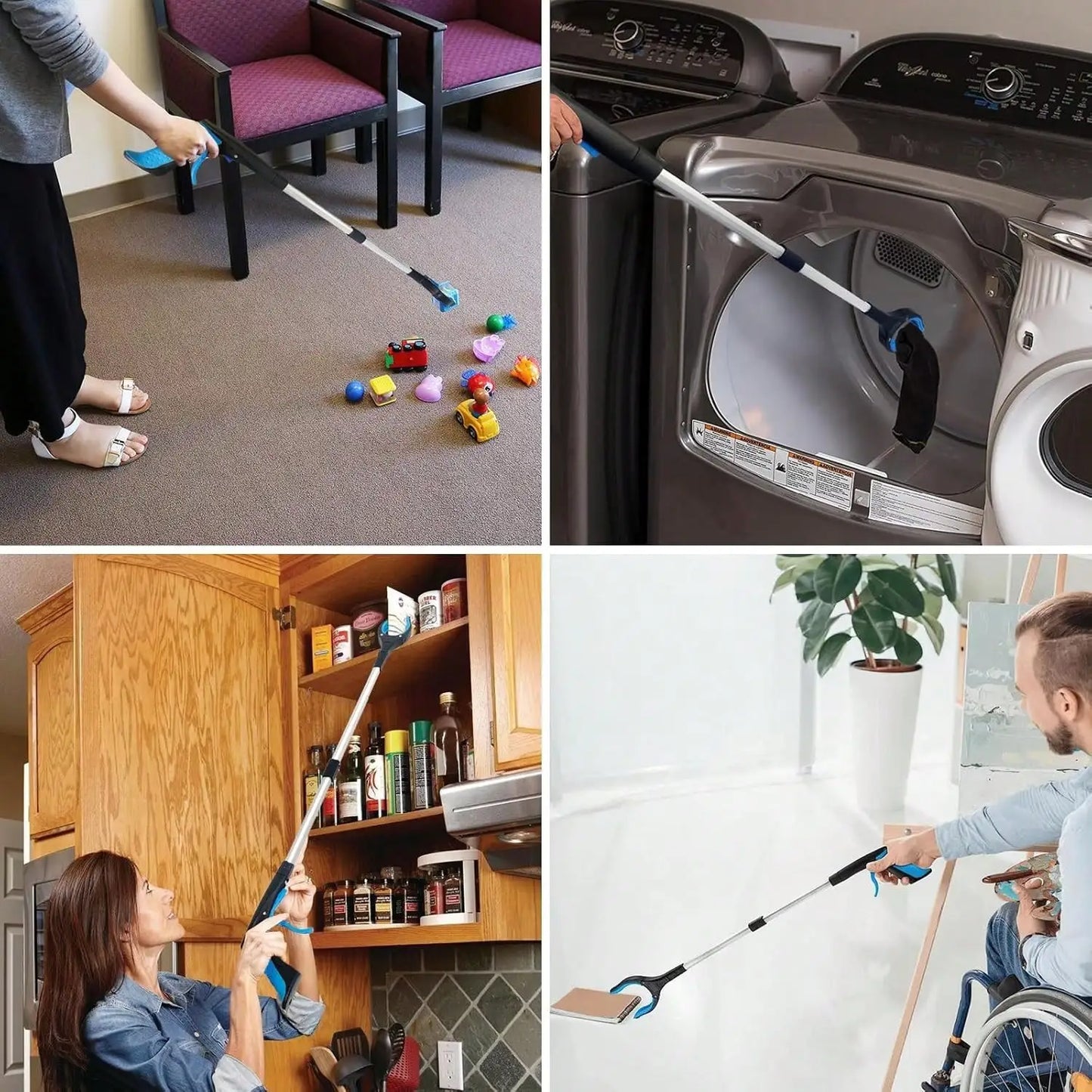 Foldable Grabber Reacher Tool Heavy Duty Rotating Jaw For Seniors by S And B Enterprise