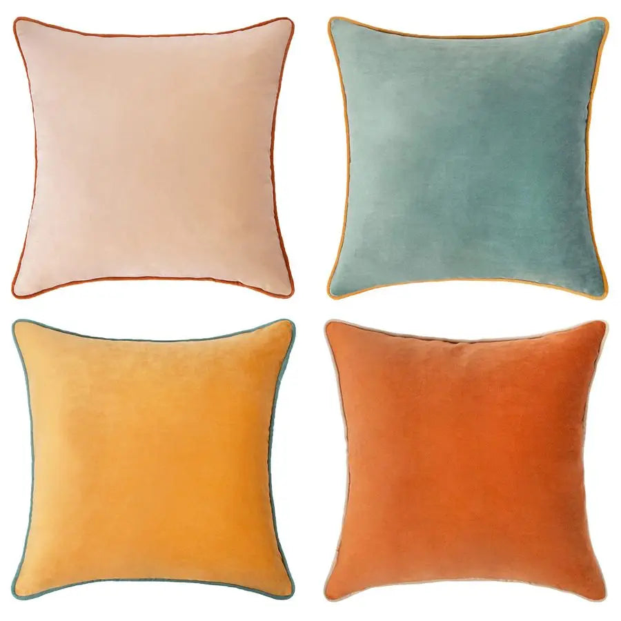 Velvet Throw Pillow Covers 4-Pack Double-Sided Modern Home Decor