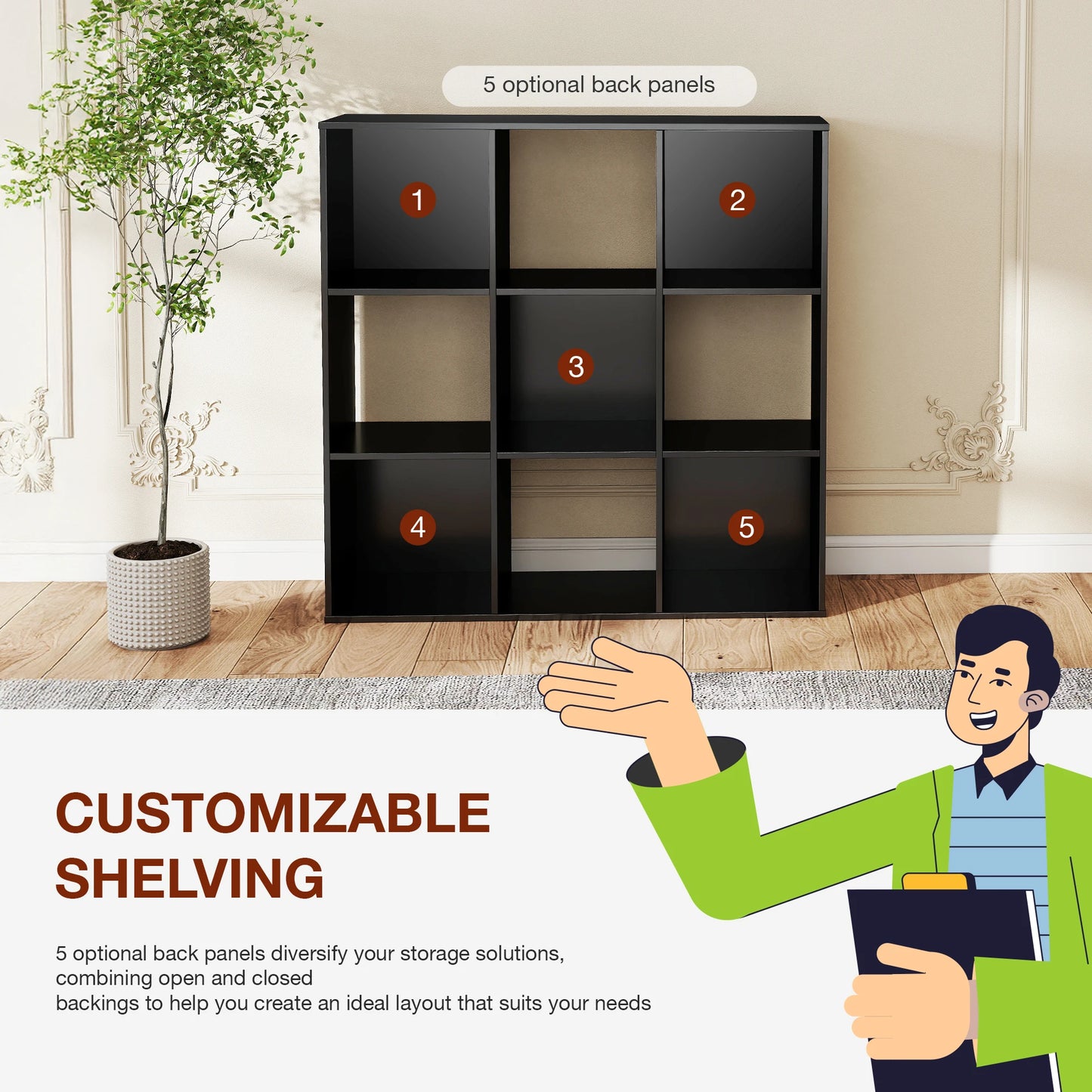 JHK 9 Cube Storage Organizer Bookcase by S And B Enterprise