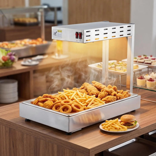 Adoolla Countertop Infrared Food Warmer Lamp Station With Stainless Steel Base by S And B Enterprise